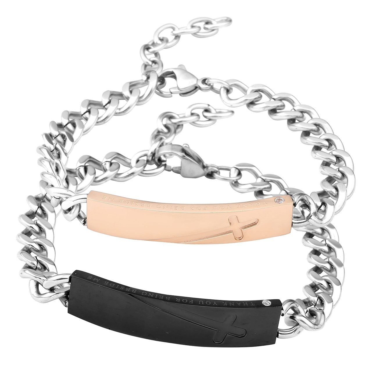 Zysta Bracelet Couple Acier Inoxydable\