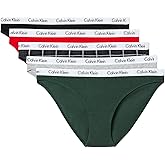 Calvin Klein womens Carousel Logo Cotton Stretch Bikini Panties, 5 Pack