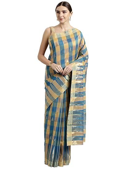 Womens Blended Cotton Saree (CCOPSC14082; Multicolor)