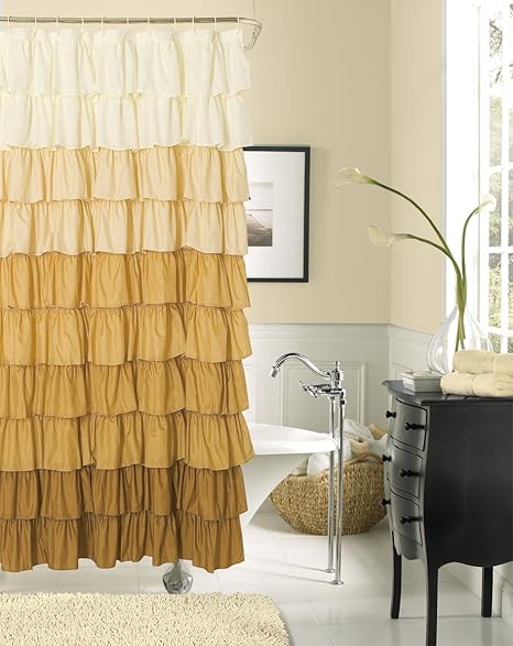 Dainty Home Flamenco Ruffled Shower Curtain Amazon In Home Kitchen