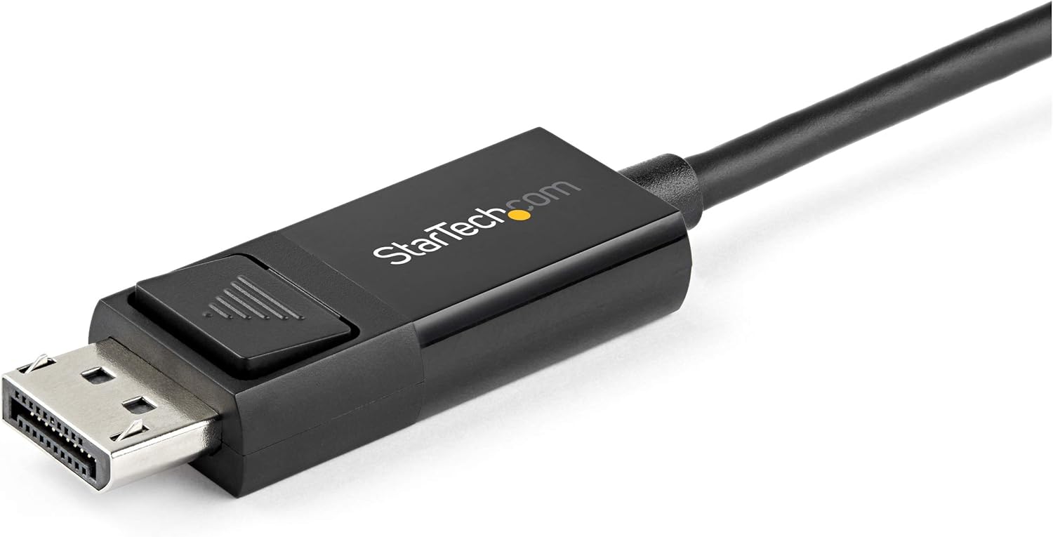 2M StarTech.com USB-C to DP1.2 Bi-Directional Cable, Black, 6 ft / 2 m - Image 3