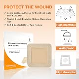 CARBOU 5Pcs Silicone Foam Dressing 6x6 inch Waterproof Wound Care view 7