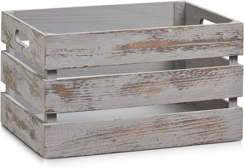 Zeller 15137 Caja de Almacenamiento, Madera, Gris, 35x25x20 cm: Amazon.es: Hogar