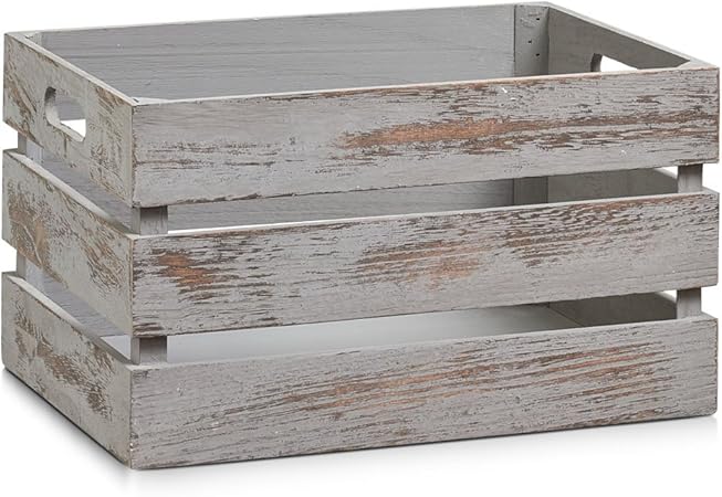 Zeller 15137 Caja de Almacenamiento, Madera, Gris, 35x25x20 cm: Amazon.es: Hogar