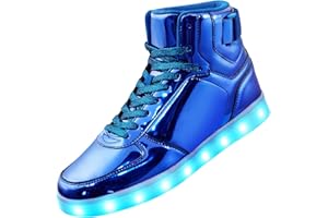 DIYJTS Unisex LED Light Up Shoes, Fashion High Top LED Sneakers USB Rechargeable Glowing Luminous Shoes for Men, Women, Teens