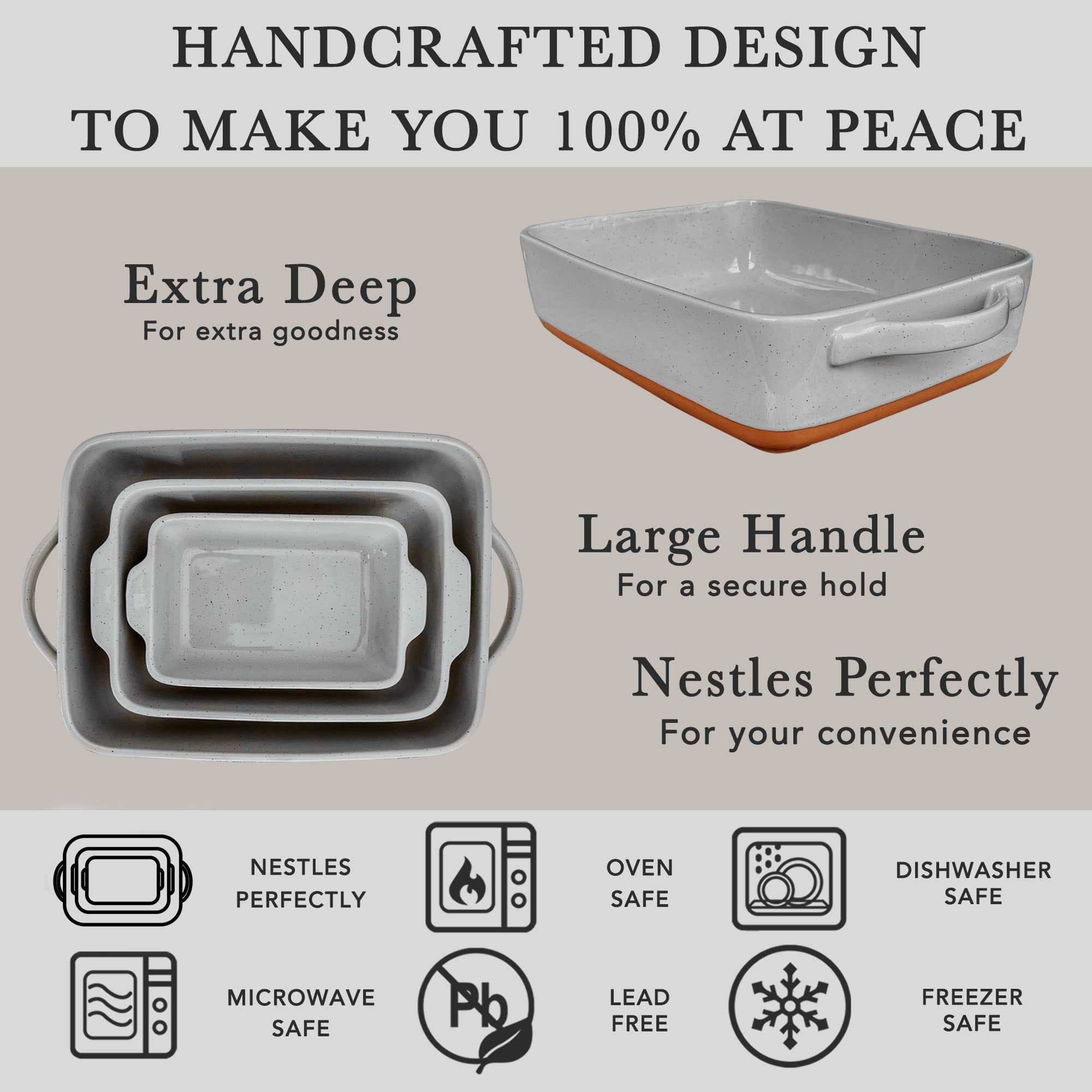 Mora 9x13in Deep Porcelain Baking Dish - Oven to Table, Freezer Safe