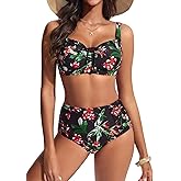 Hanna Nikole Modest Swimsuits for Women 2026, High Waisted Bikini Sets Tummy Control, Tie Cut-Out Bathing Suits
