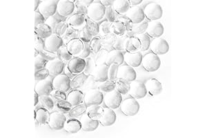 1 LB Clear Glass Marbles, Transparent Mini Flat Glass Beads~150 PCS for Vase Fillers, Floral Bottom Mancala Gems Pebbles Fish