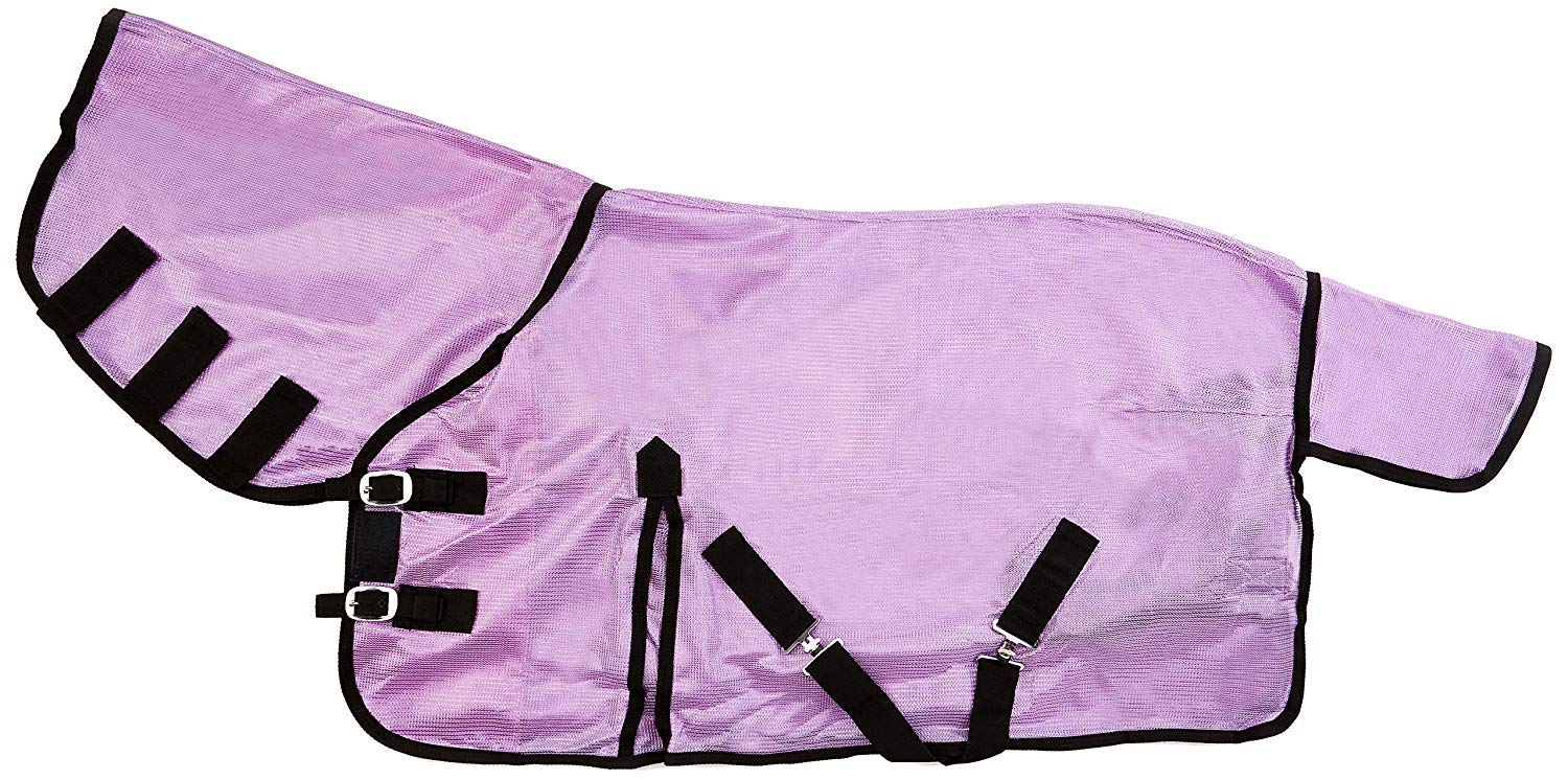 Cwell Equine NEW MINI/SHETLAND/PONY FLY RUG SOFT MESH ATTACHED NECK COVER PURPLE/LILLAC 3'6-4'9" (3'3")
