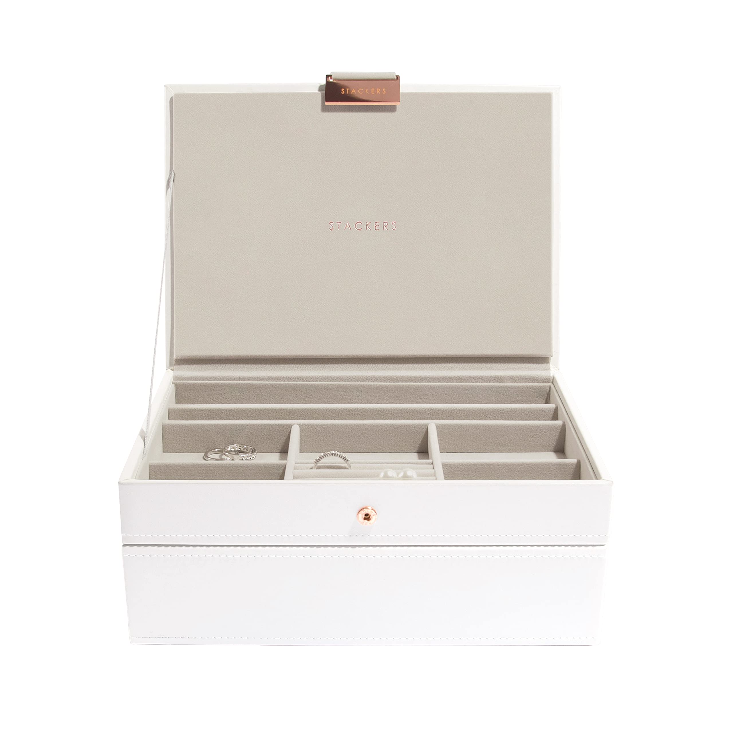 Stackers White & Rose Gold Classic Jewellery Box, Set of 2 — image 1