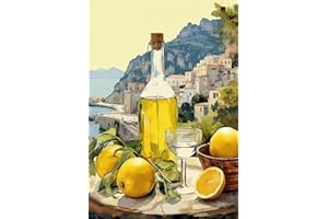 GemZono Diamond Art Kits for Adults Italian Limoncello 5D Diamond Painting Kits for Adults DIY Full Round Drill Carton Diamond Art Pictures for Home Wall Decoration(12x16 inch)
