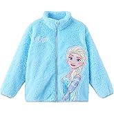 Disney Stitch Frozen Elsa Minnie Mickey Girls/Boys Fleece Jacket Full Zip Sherpa Fuzzy Warm Winter Outwear Coat 2-13 Years