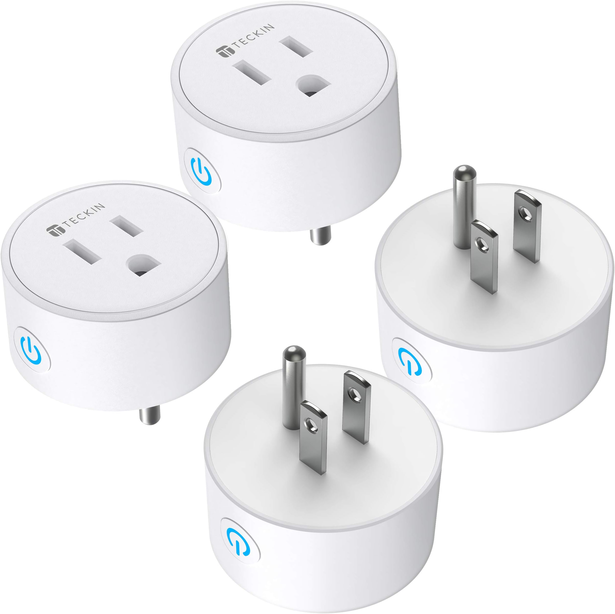 Teckin Smart Plug WiFi Outlet Works with Alexa Google Home and SmartThings Remote Control Mini Smart Socket Timer and Schedule, No Hub Required, only 2.4ghz FCC ETL Certified, White