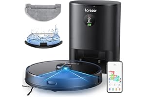 Laresar Robot Vacuum and Mop Combo, 3 in 1 Robotic Vacuum with 3.5L Self Emptying Station, Equipped with Lidar Navigation,Smart App Control, for Pet Hair/Floors/Carpets, L6 Pro, Black