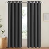 Aspire Homeware Blackout Curtains 2 Panels 66x72 Eyelet Rings Grey view 2