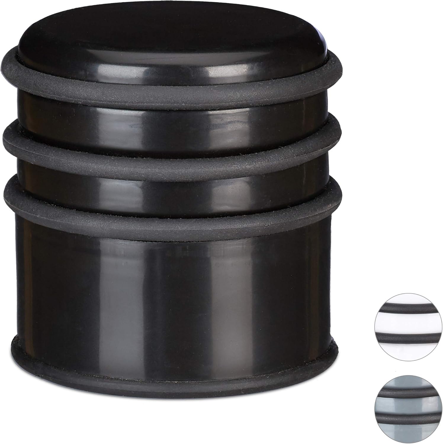 Relaxdays Floor Door Stop, Heavy Bumper for Doors & Windows, Draft