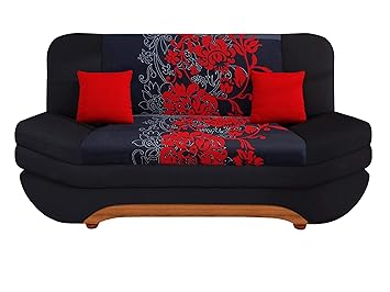 Mirjan24 Sofa Weronika Sving mit Bettkasten und Schlaffunktion, Bettsofa mit Blumenmuster, Couch vom Hersteller, Schlafcouch,