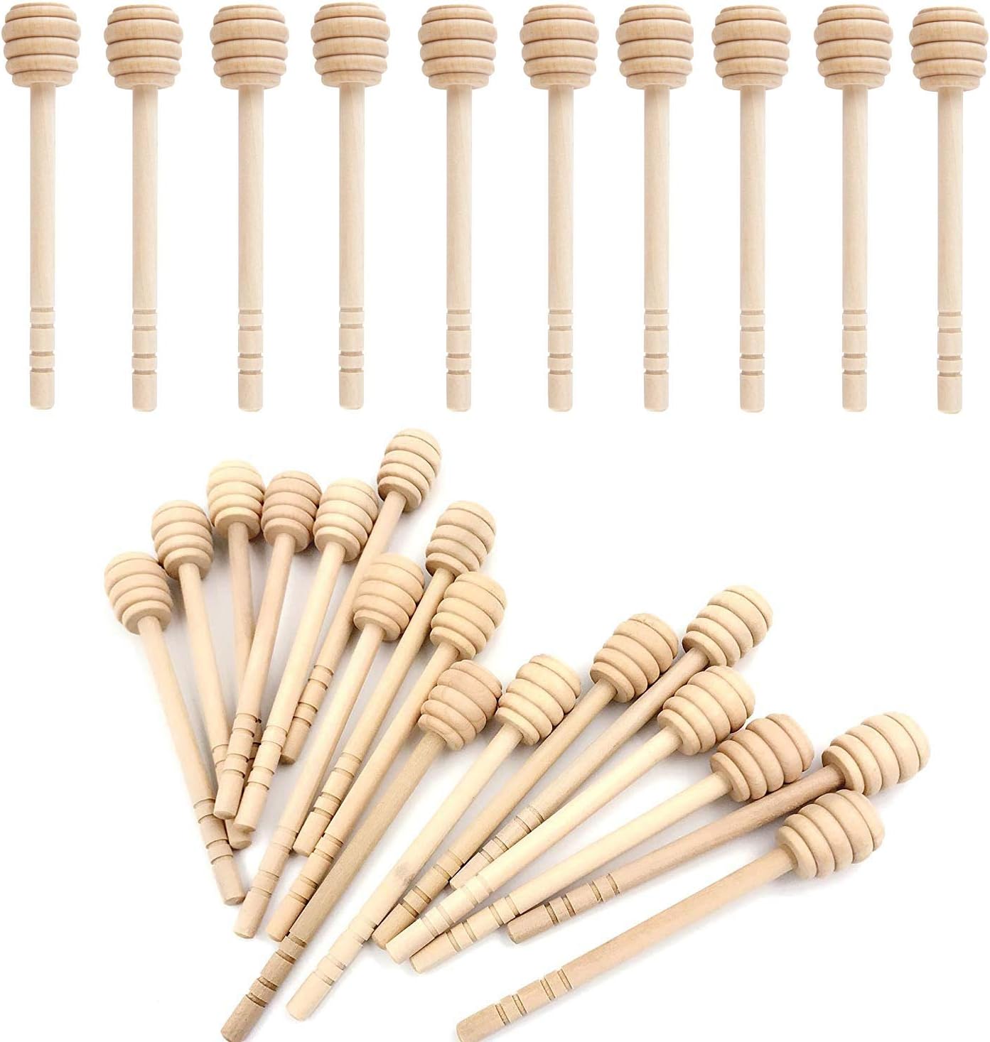 amazon com pack of 50 pieces 6 inch wood honey dipper tick spoon dip drizzler server for honey jar dispense drizzle honey new kitchen dining pack of 50 pieces 6 inch wood honey dipper tick spoon dip drizzler server for honey jar dispense drizzle honey new