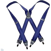 Hold-Up Suspender Company Jacquard Series Suspenders for Men X-Back Style with USA Patented Black No-Slip Clips