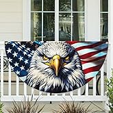 FLAGWIX American Flag Patriotic Eagle American Non-Pleated Fan Flag TQN2902FL, 1.5x3 ft, 1 Pack Suitable for Outdoor and Indoor