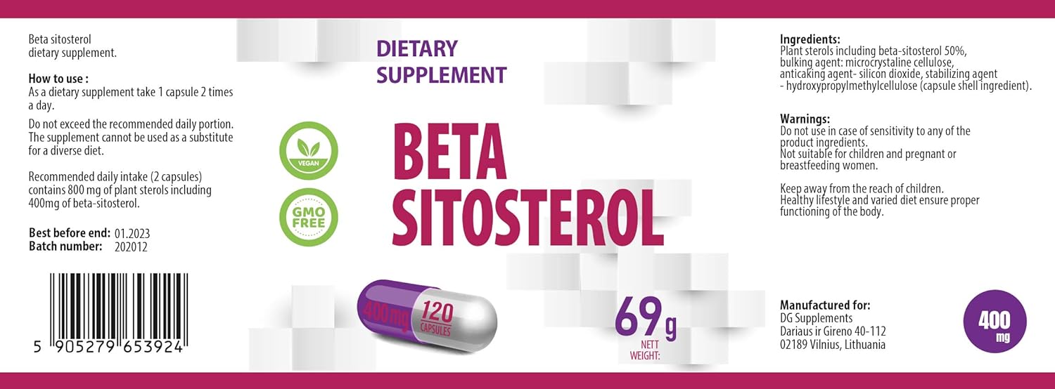 Hepatica Beta Sitosterol 400mg, 120 count (Pack of 1) - Image 3