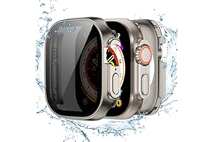 Tensea (2-in-1 for Waterproof Apple Watch Ultra 3/Ultra 2/Ultra Screen Protector Case 49mm, iWatch Protective PC Face Cover Built-in Privacy Tempered Glass Film [26° Anti Spy] [360° Full Protection]