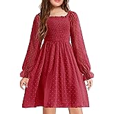 Arshiner Girl Tulle Dress Winter Long Sleeve Teen Girls Party Casual Dresses 5-14Y