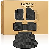 LASFIT Floor & Cargo Mats for Toyota Corolla Sedan 2014-2019, All Weather TPE Custom Fit Car Liners for Toyota Corolla Accessories 1st & 2nd Row and Trunk Mats, Easy to Clean, Black