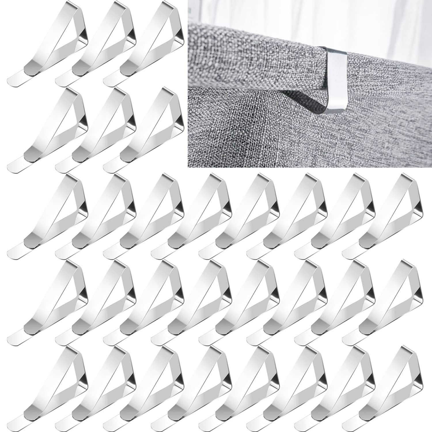 Photo 1 of DHYLRICHER 60pcs Tablecloth Clips,Heavy Duty Picnic Table Clips, Stainless Steel Table Cloth Cover Clamps, Table Cloth Holders Ideal for Home Wedding Party Indoor Outdoor Camping Picnic