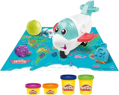 Play-Doh Airplane Explorer Starter Set Jet Toy Map Playmat 4 Colours 3