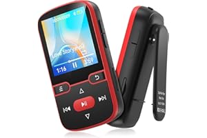 64GB MP3 Player Bluetooth 5.3 with Clip, HiFi Sport Music Player, 1.5 Inch Screen MP3 Player for Kids with Physical Buttons, 