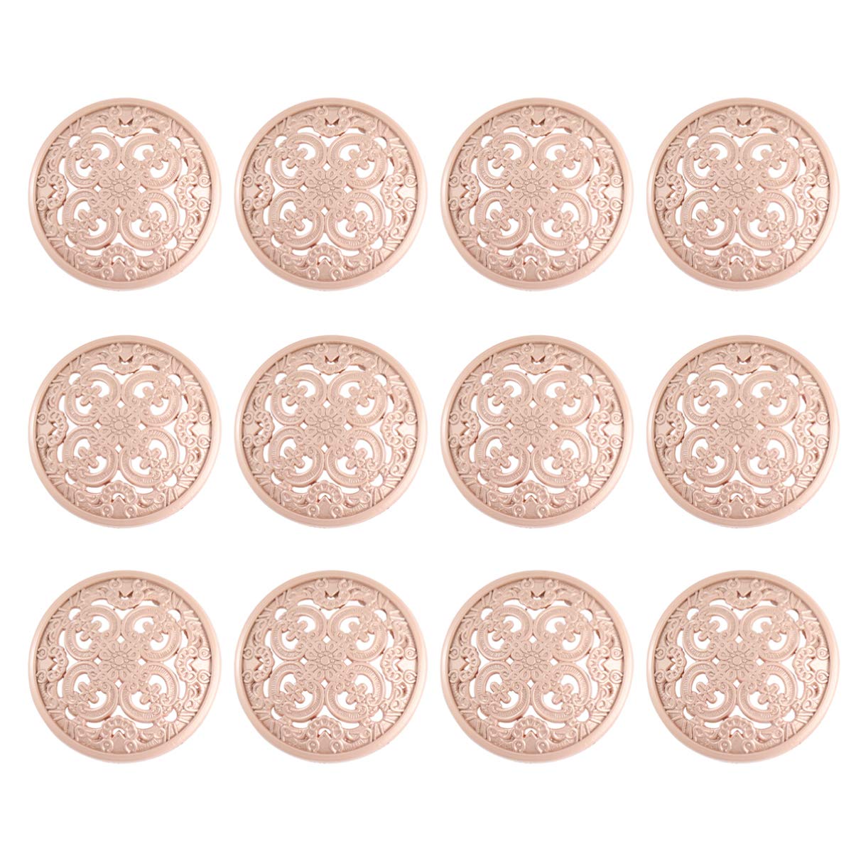 Milisten 30pcs Elegant Metal Buttons Hollow Design for Coat Jacket DIY Sewing Crafts Fasteners for Clothing Decoration Golden