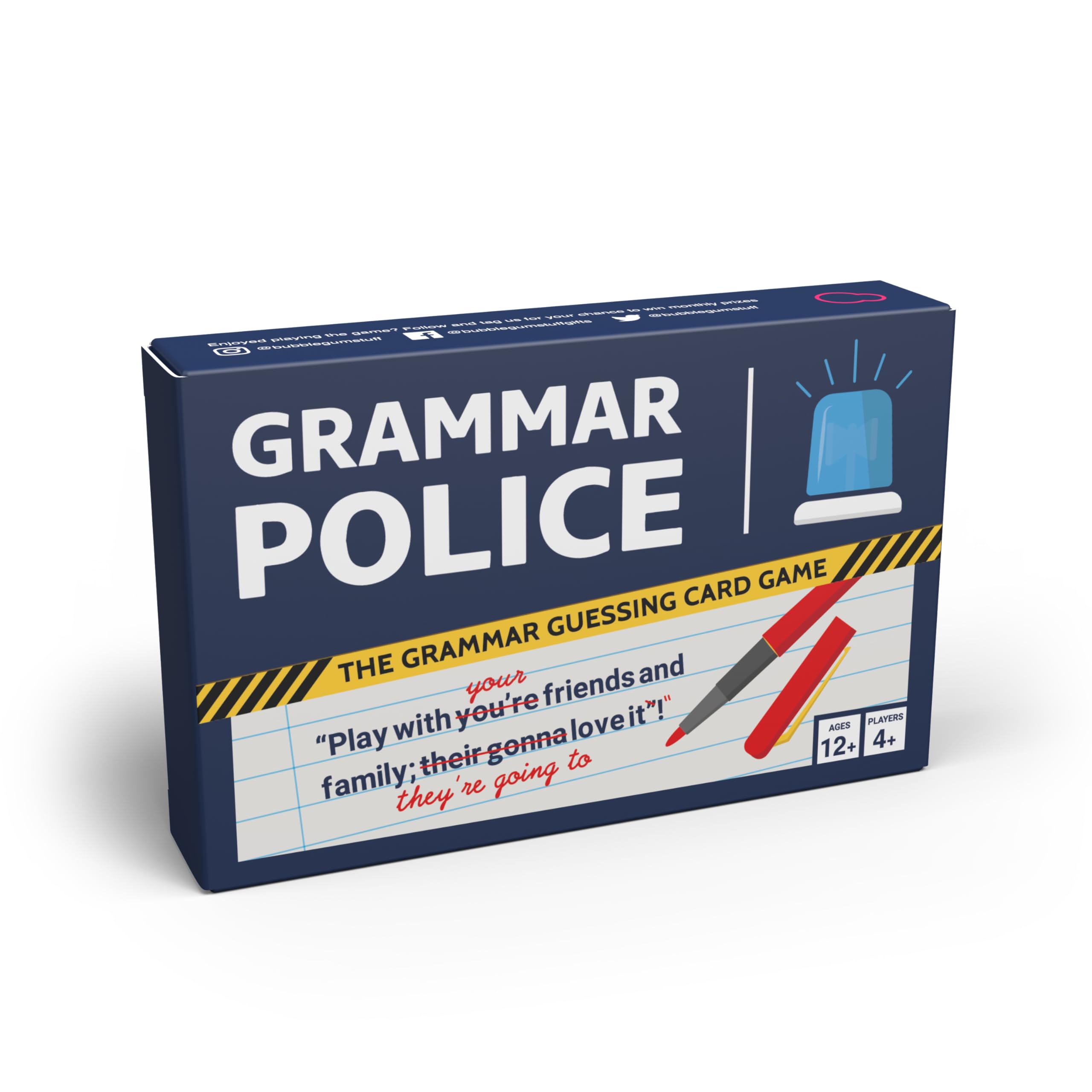 Bubblegum Stuff Grammar Police Game - Correct The Bad Grammar Flash Card Game - Fun Grammar Detective Game - Suitable For Family, Teenagers & Adults - Secret Santa Gift — image 1