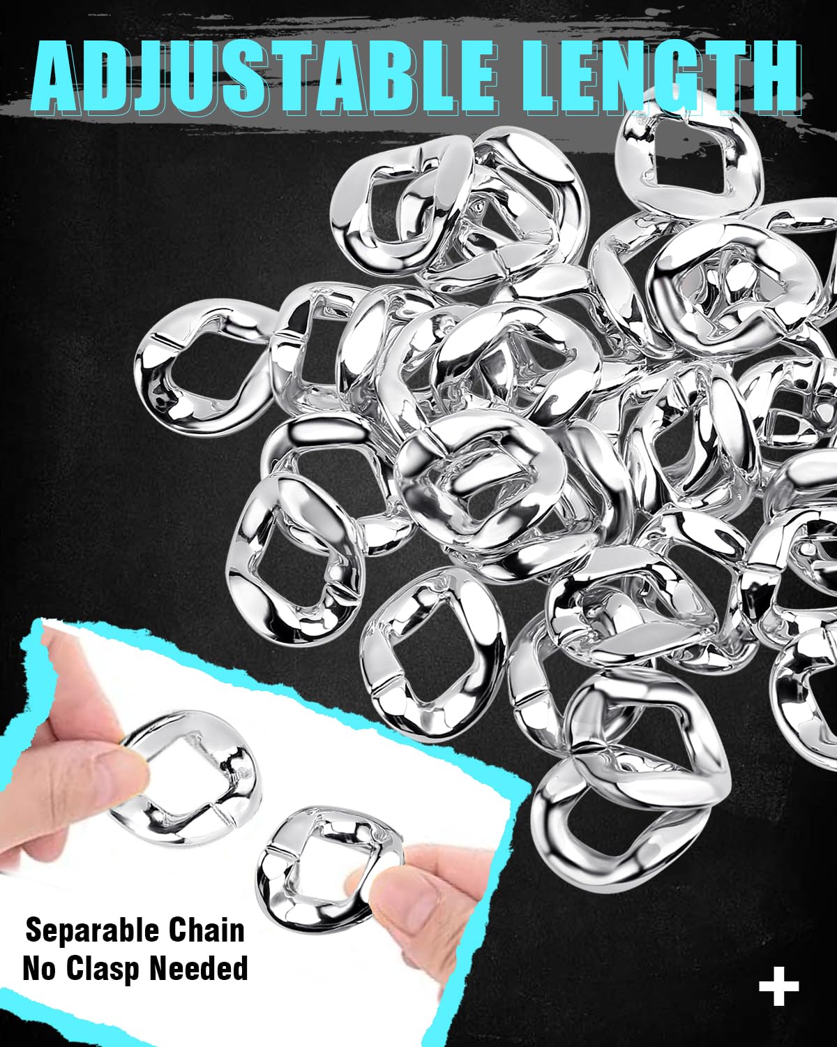 PinCute Men's Chunky Gold Necklace, 32 inches Fake Hip Hop Gold Chain, Plastic Rapper Big Gold Chain 80s 90s Fake Gold Necklace Costume Accessory