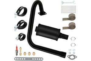 SHIQINHA Long Exhaust Pipe with Muffler Compatible with Predator 212cc 196cc Coleman CT200U BT200X Axis M200 Mini Bike 6.5hp GX160 GX200 Clone Engine KT196 Go Kart with Heat Shield Tape Main Jet Kit