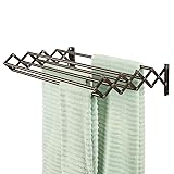 mDesign Steel Wall Mount Accordion Expandable