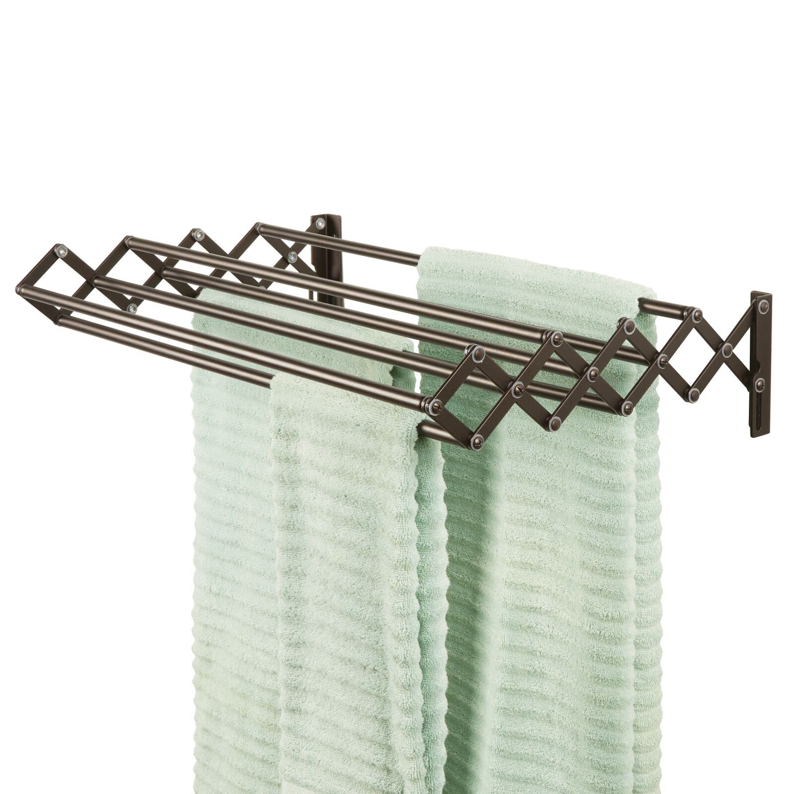 mDesign Steel Wall Mount Accordion Expandable