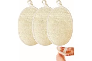 haikuluo Natural Loofah Exfoliating Body Scrubber,Bath Shower Loofah Sponge for Women and Men,Made with Biodegradable Shower luffa Sponge,for Face and Body That Gets You Clean(3 PC)