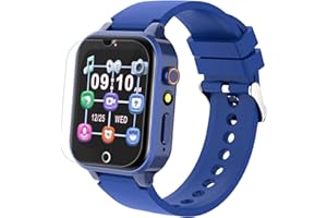 Goodatech Smart Watch for Kids 4-12 Years Boys Girls, 26 Puzzle Games,Camera,Video Music Player,Pedometer,Flashlight,Alarm Clock, Learning Education Toys Gifts (Blue)