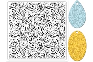 Generic Feuilles de texture en argile polymère, tampon texturé en silicone, tampon d'argile pour plantes, 14 x 14 cm