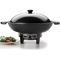 Aroma Housewares AEW-305 Electric Wok Easy Clean Nonstick, Dishwasher Safe, 7Qt, Black