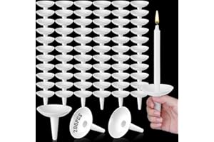 Lemosae 200 Pcs Candlelight Service Bulk, Church Vigil Plastic Candle Holders, Candlelight Service Drip Protectors Convenient for Church, Vigil, Memorial, Christmas Eve, Wedding, Party Candles