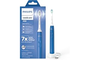 Philips Sonicare 4100 Electric Toothbrush, Sonic Toothbrush with Two Intensity Levels, Pressure Sensor and Timer, Azure Blue,