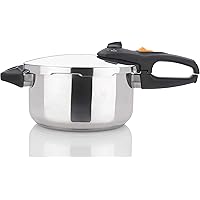 Zavor DUO 4.2 Quart Multi-Setting Pressure Cooker with Recipe Book and Steamer Basket - Polished Stainless Steel…