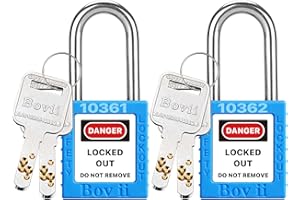 Boviisky Lockout Tagout Locks -2 Blue Loto Locks，Keyed Different, 2 Keys Per Lock, OSHA Compliant Lockout Locks.