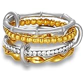 Stackable Rings for Women Gold Plated Ring Set Made of 316 Stainless Steel Multi Link Connected Rings Available in Multiple Size