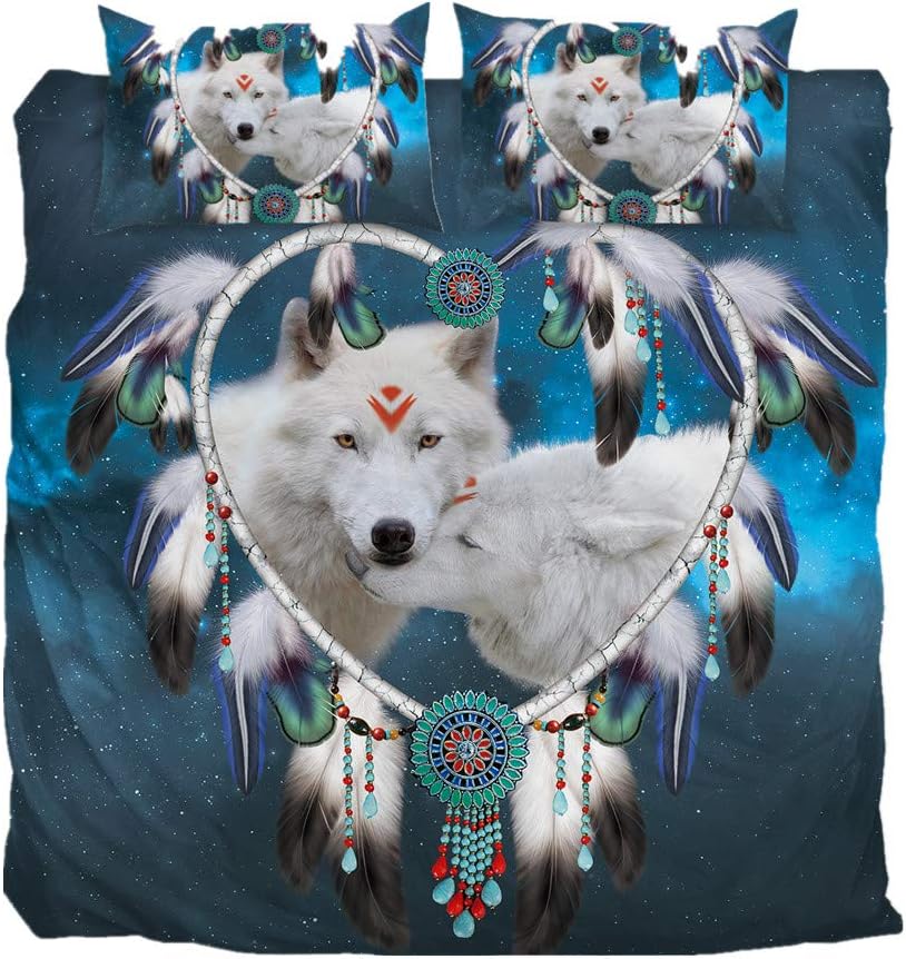 Sticker Superb Bohême Mandala Galaxie Blanc Loup Animal