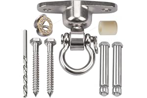 WWFFEN Antirust Swing Hanger Heavy Duty 360°+180°Rotation 1500LB Capacity Wood Playground Yoga Hammock Chair, Rope sandbag Porch Swing