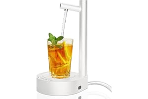 ATIDIE Intelligent Desktop Water Bottle Dispenser,USB Charging Automatic Drinking Water Pump for 5 Gallon & Universal Portable Electric Dispenser for Home,Office,Outdoor (White)
