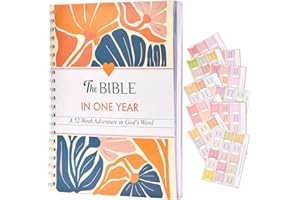 HUROUTD The Bible in a Year: A 52-Week Bible Study for Women – The Daily Walk Bundle with Spiral Bible in a Year, 52 Week in a Year Bible Study Workbook with Note Taking Space, and Bible in a Year Study Guide for Daily Reading Plan（8.27×11.69 Inches）